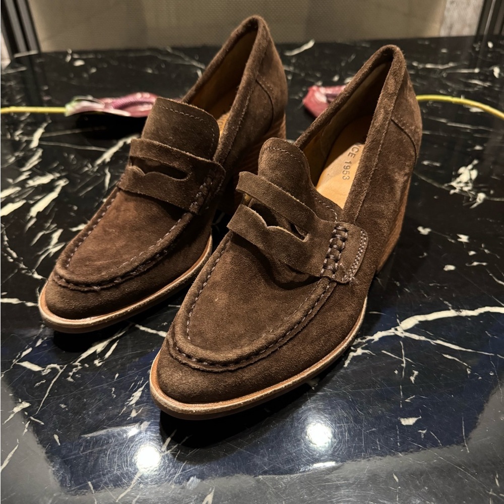Kork Ease suede loafer block heel 9 Modeste Penny Loafer Pump - Picture 4 of 9